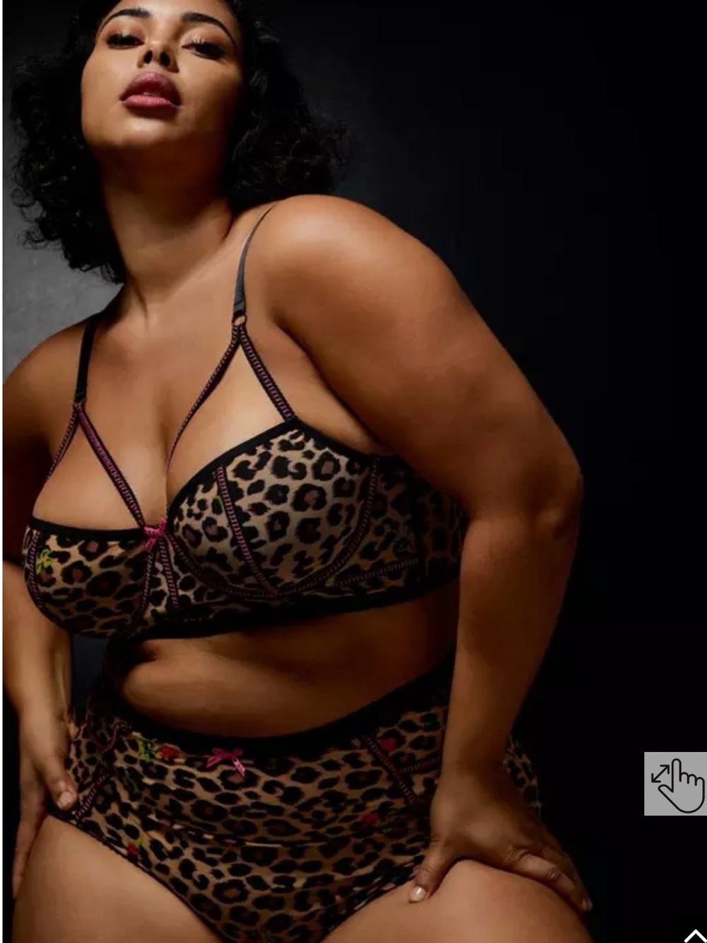 Betsey Johnson Leopard Floral Strappy Underwire Longline Bralette